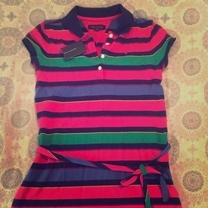 Girls striped Tommy Hilfiger shirt dress NWT sz 7